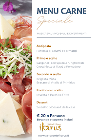 Menu / carte de RISTORANTE IKARUS...bar pizzeria à Marina di Pescoluse