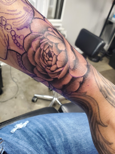 Explore patchwork tattoo ideas, creative tattoo ideas in Kent, available at Ivy Ink Tattoo