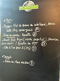 Montuno restaurant à Tourcoing menu
