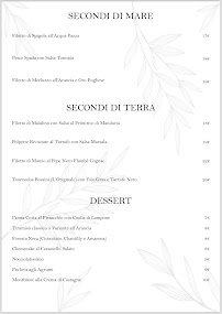 Restaurant Il Cortile à Nardò (le menu)