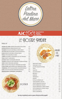 Menu / carte de L'altra Piadina del Mare à Cervia