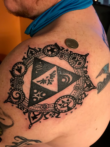 Explore marine corps sleeve tattoo ideas, creative tattoo ideas in La Porte, available at Artistic Outcasts Tattooing