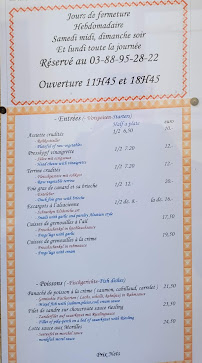 Menu / carte de L'Agneau d'Or à Obernai