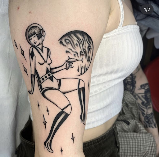 Explore women's collarbone tattoo ideas, creative tattoo ideas in Glenside, available at Iron Will Tattoo Club