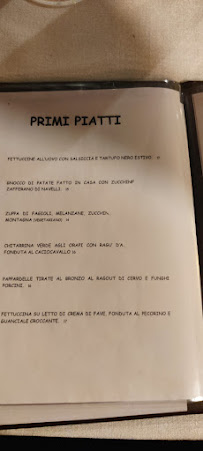 Restaurant La Terrazza à Pescocostanzo (le menu)
