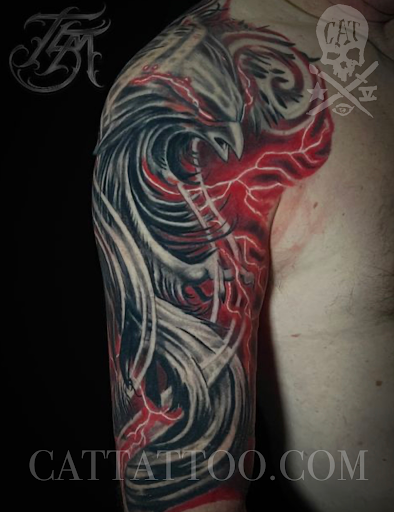 Explore legs tattoo ideas, creative tattoo ideas in Addison, available at Cat Tattoo