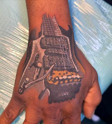 Explore skull sleeve tattoo ideas, creative tattoo ideas in Middletown, available at Orange County Tattoo & Body Piercing Studio