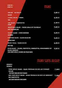 Restaurant de nouilles (ramen) Sushiya à Nice (le menu)
