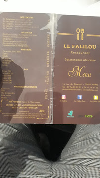 Menu / carte de Le Falilou à Paris