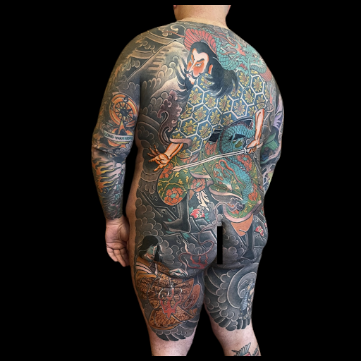 Explore black out tattoo ideas, creative tattoo ideas in Castleton On Hudson, available at Kumo Tattoo Studio