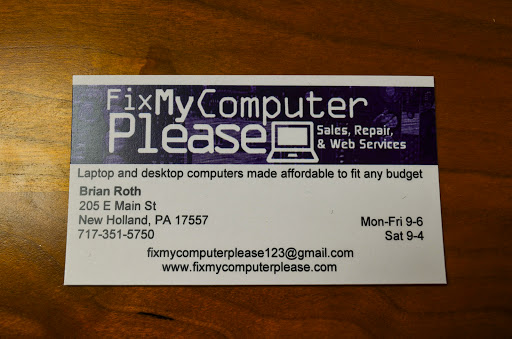 Computer Store «Fix My Computer Please LLC», reviews and photos, 205 E Main St, New Holland, PA 17557, USA