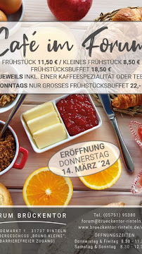 Restaurant servant le petit-déjeuner Café im Forum Brückentor Rinteln à Rinteln (le menu)