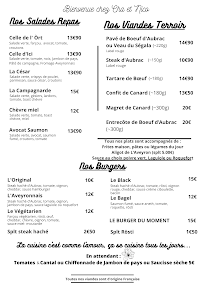 Carte du Bar Brasserie L'Agriculture à Rieupeyroux