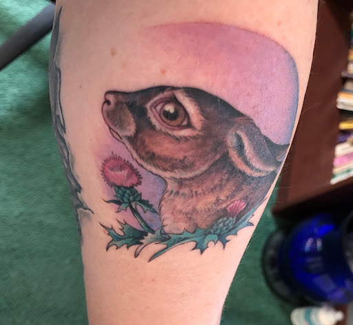 Explore above the knee tattoo ideas, creative tattoo ideas in Missoula, available at Brightside Body Art