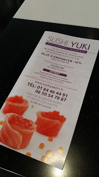Menu / carte de Sushi yuki à Gif-sur-Yvette