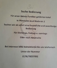 Menu du Vereinsgaststätte bei Markus u. Geli à Pforzheim