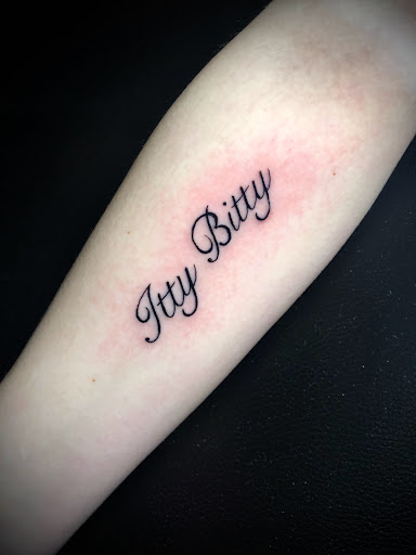 Explore cake tattoo ideas, creative tattoo ideas in Adrian, available at Ambition Ink