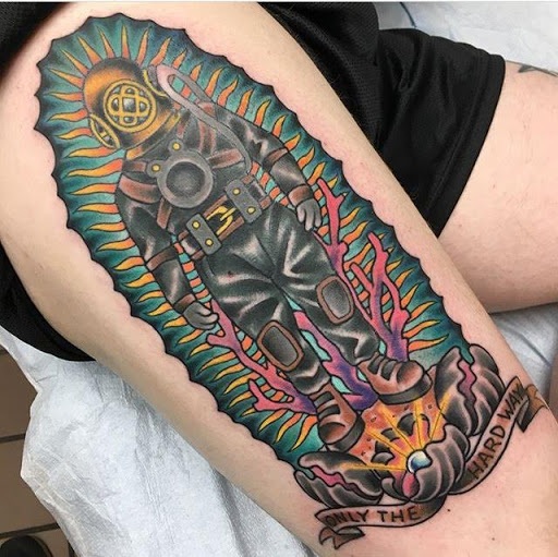 Explore ideas for stomach tattoos, creative tattoo ideas in Albany, available at Dead Presidents Lounge