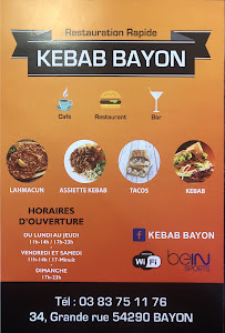 Kebab Kebab Bayon ( nouveau propriétaire ) à Bayon - menu / carte