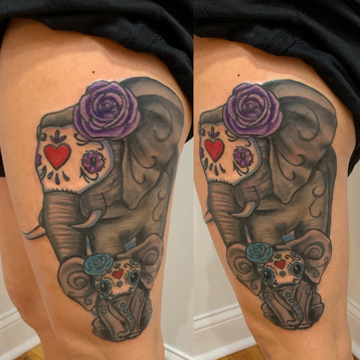 Explore jersey tattoo ideas, creative tattoo ideas in Kansas City, available at Golden Stag Tattoo and Gallery
