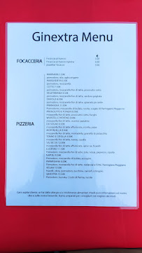 Menu du Centro Sportivo Ginextra Carugo à Carugo