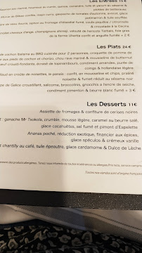 Restaurant français La Table Sébastien Gravé à Bayonne (la carte)