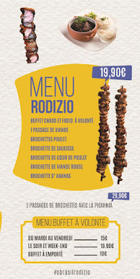 RODIZIO O BRAZIL à Paris menu