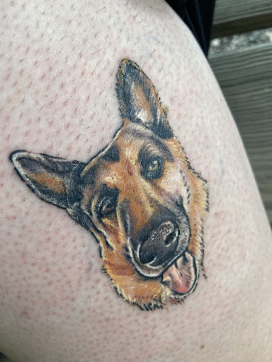 Explore rose cover up tattoo ideas, creative tattoo ideas in Goshen, available at Stab Me Pretty Studio
