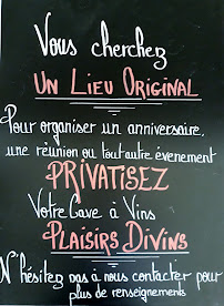 Restaurant Restaurant et Cave à Vins Plaisirs Divins à Le Beausset (la carte)