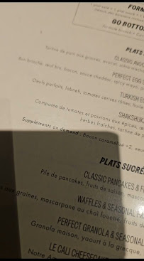 Cali Uptown à Paris menu