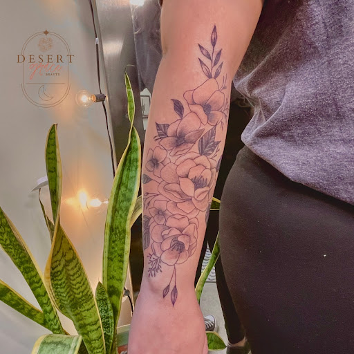 Explore tattoo ideas for back of leg, creative tattoo ideas in Phoenix, available at Desert Grace Beauty