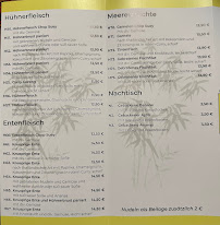 Menu du Bambus Restaurant à Bischofswerda