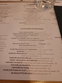L'Aparthé à Versailles menu