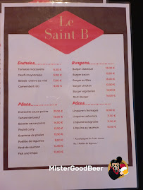 Menu / carte de Le Saint-B à Paris
