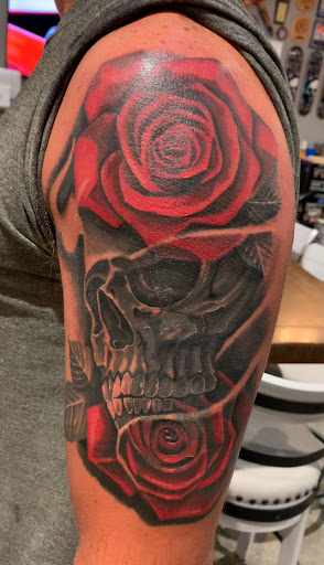 Explore hibiscus flower tattoo ideas, creative tattoo ideas in Junction City, available at Patriot Tattoo Company