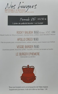 The Godfather Restaurant à Paris menu