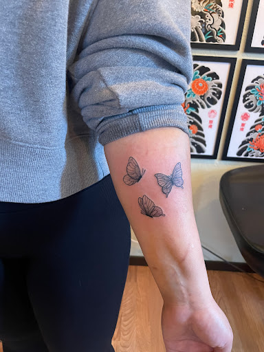 Explore thigh tattoos ideas for guys, creative tattoo ideas in Seattle, available at Sakoku Tattoo