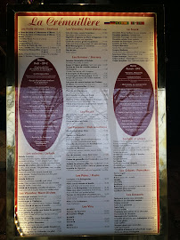 La Crémaillère 1900 à Paris menu