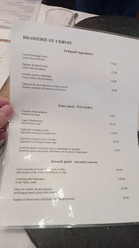 Carte du Brasserie Du Cervin à Valtournenche