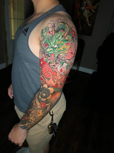 Explore snoopy and woodstock tattoo ideas, creative tattoo ideas in Roanoke, available at Saint Cecilias Art Studio