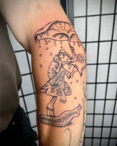 Explore music tattoo sleeve ideas, creative tattoo ideas in Barre, available at HINTERLAND TATTOO