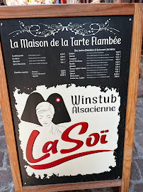 Restaurant La Soï à Colmar (la carte)