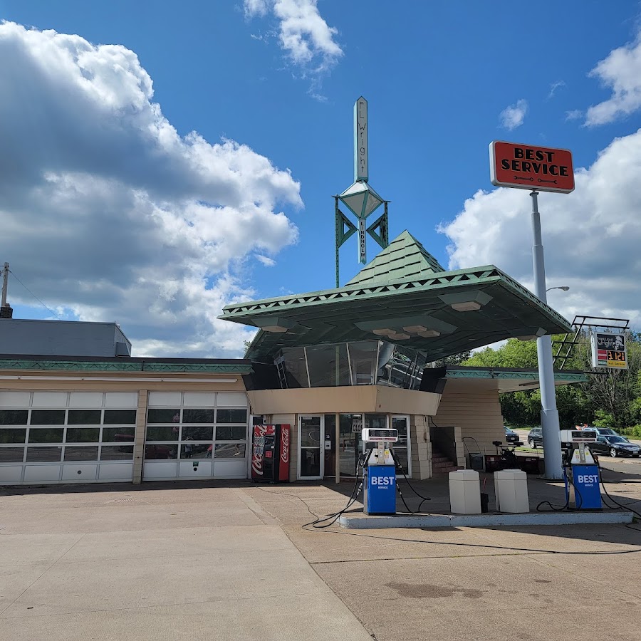 Gas station designed by Frank Lloyd Wright