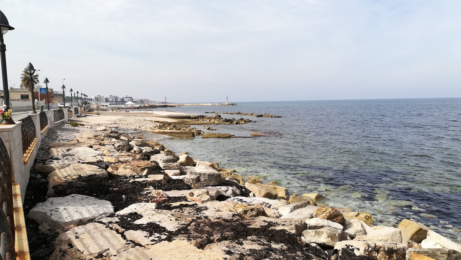 Photo of Sun beach with rocks cover surface