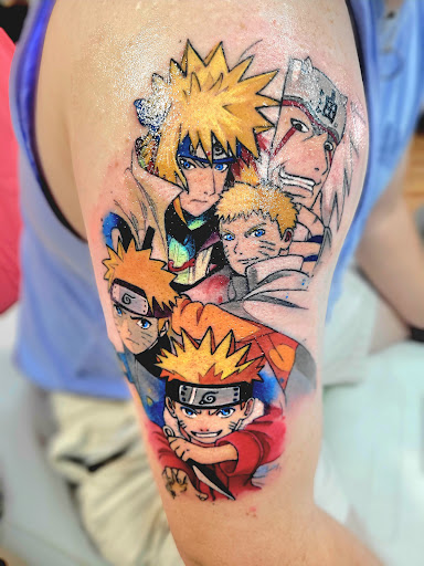 Explore cover up tattoo ideas male arm, creative tattoo ideas in Benton, available at Spectrum Tattoo