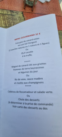 Menu / carte de Foie Gras Lembert à Beynac-et-Cazenac