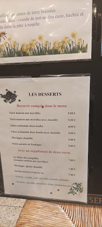 Auberge des Jonquilles à La Bresse menu