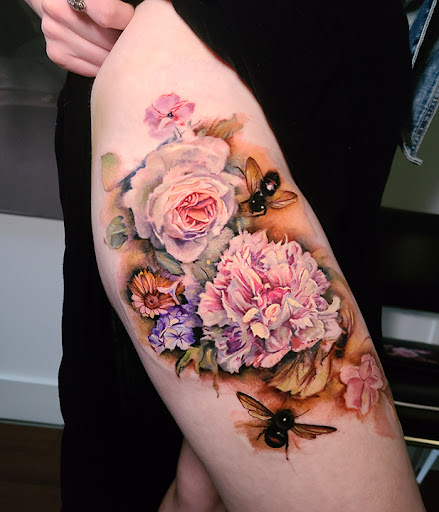 Explore olive tattoo ideas, creative tattoo ideas in Philadelphia, available at Central Tattoo Studio
