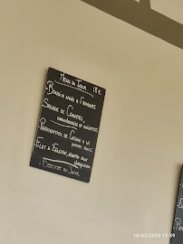 Menu / carte de Café des Vignes à Laval