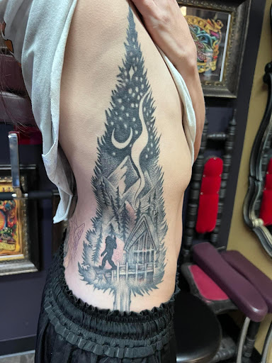 Explore jesus sleeve tattoo ideas, creative tattoo ideas in Warner Robins, available at Untold Pain Tattoo Studio